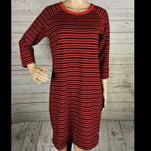 Merona Striped Dress Red/Navy Blue Small